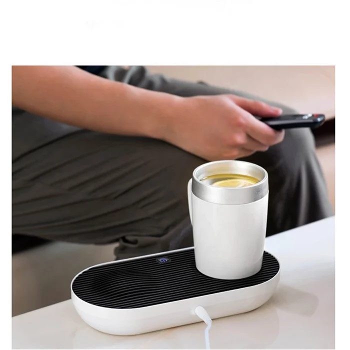 Factory Wholesale Desktop Smart Gadget Electronic Gifts Auto Cooler And Warmer Coffee Mug Cup Holder With Phone Wireless Charger