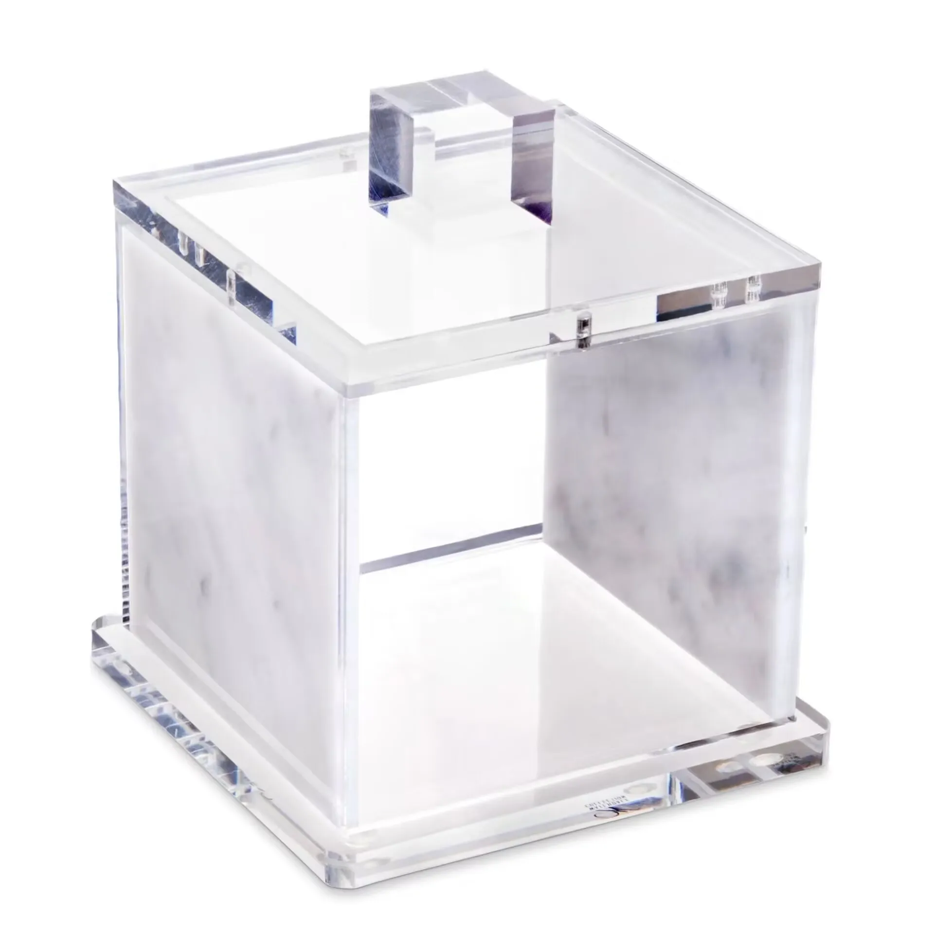 Acrylic factory customizes various models of modern simple white transparent home desktops lucite Square Canisters