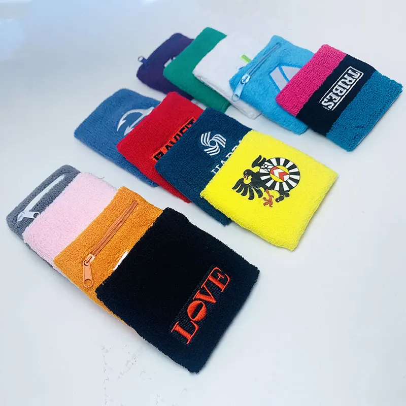 Promotional cotton sport wristband terry wrist band woven wristband