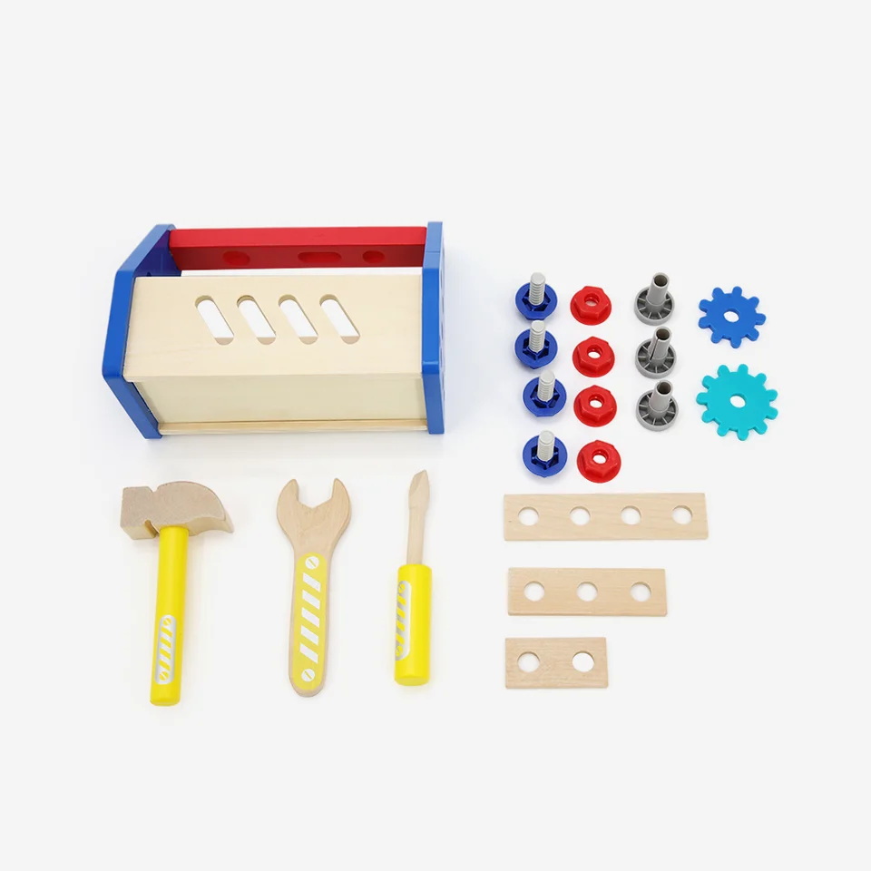 Portable Cartoon Kids Baby Wood Repair Set Tool Multifunctional Educational Puzzle Toy
