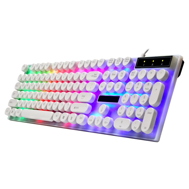 New design USB Wired Mini Membrane Keyboard RGB 104-key gaming mechanical  Keyboard ABS Laptop Office Black