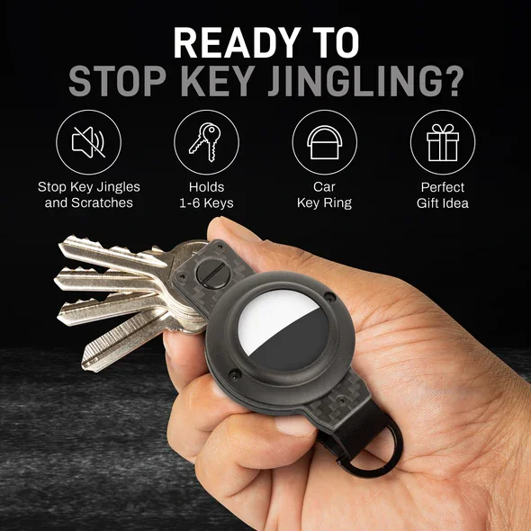 3K Carbon Fiber Compact Metallic Key Holder Minimalist Innovative Keyholder Smart Keychain Metal Key Organizer