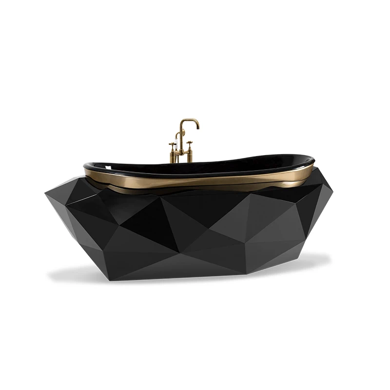 High end luxury metal bathtub Fiberglass 304 stainless steel Irregular Shape Bathtub With Faucet Villa Bathroom Furniture