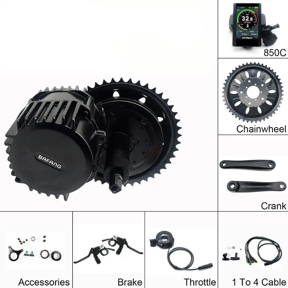 Bafang Bbs02 48v 750w E Bike Kit without Battery Ebike Mid Drive Motor Kit