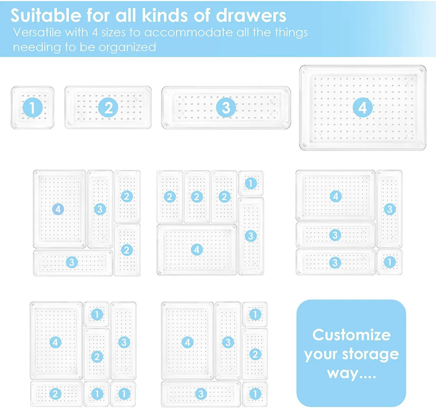 Modern Kitchen Clear Bin Portable Basket With Handle Plastic Food Storage Bins Refrigerator Organizer