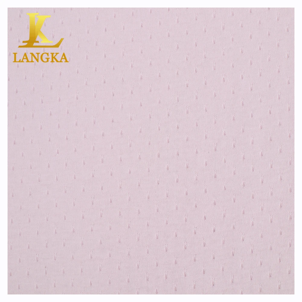 Langka sports textile knitted solid color 100% organic cotton mesh fabric