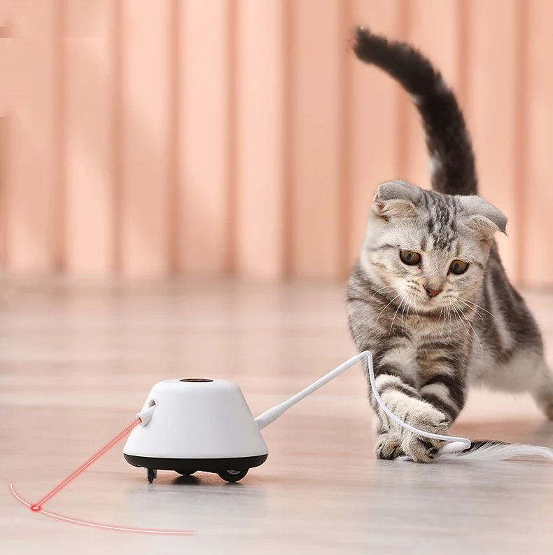 Manufactory  Pet Electric Cat Toy Infrared Teasing Stick Feather Fishing Rod Automatic Intelligent Soothing Cat Carousel Cat Toy