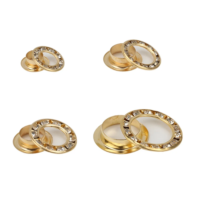 Eyelets Buckle Glass Diamond Brass Wallet Eyelet Installation Tool Shoe Metal Hole Leather Rivets Button Hollow Clothing Snap
