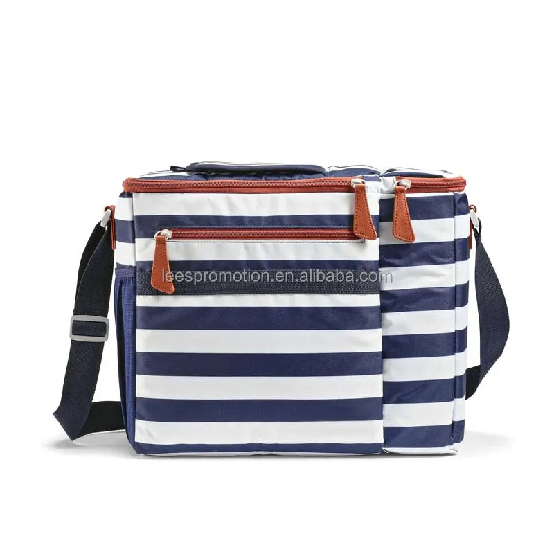 Foldable insulated leak proof 24 cans of beverages cooler bag lunch portable beach cold storage bags for picnic