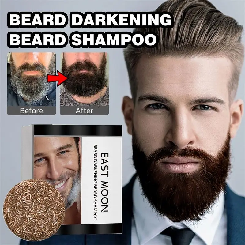 Beard Darkening Shampoo Conditioner Beard Regrowth Shampoo Bar Hair Damaged Treatment Black Hair Polygonum Solid