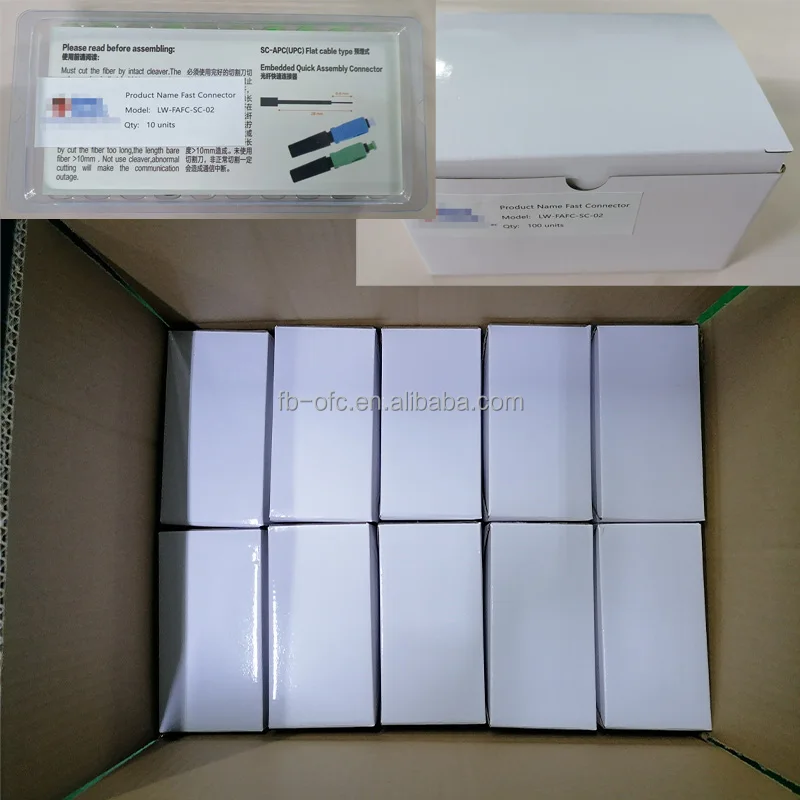 FTTH SC UPC Fiber Fast Connector For Drop Cable Fast SC/APC Thread Field Connector Waterproof Fast Push-pull Quick Connectors