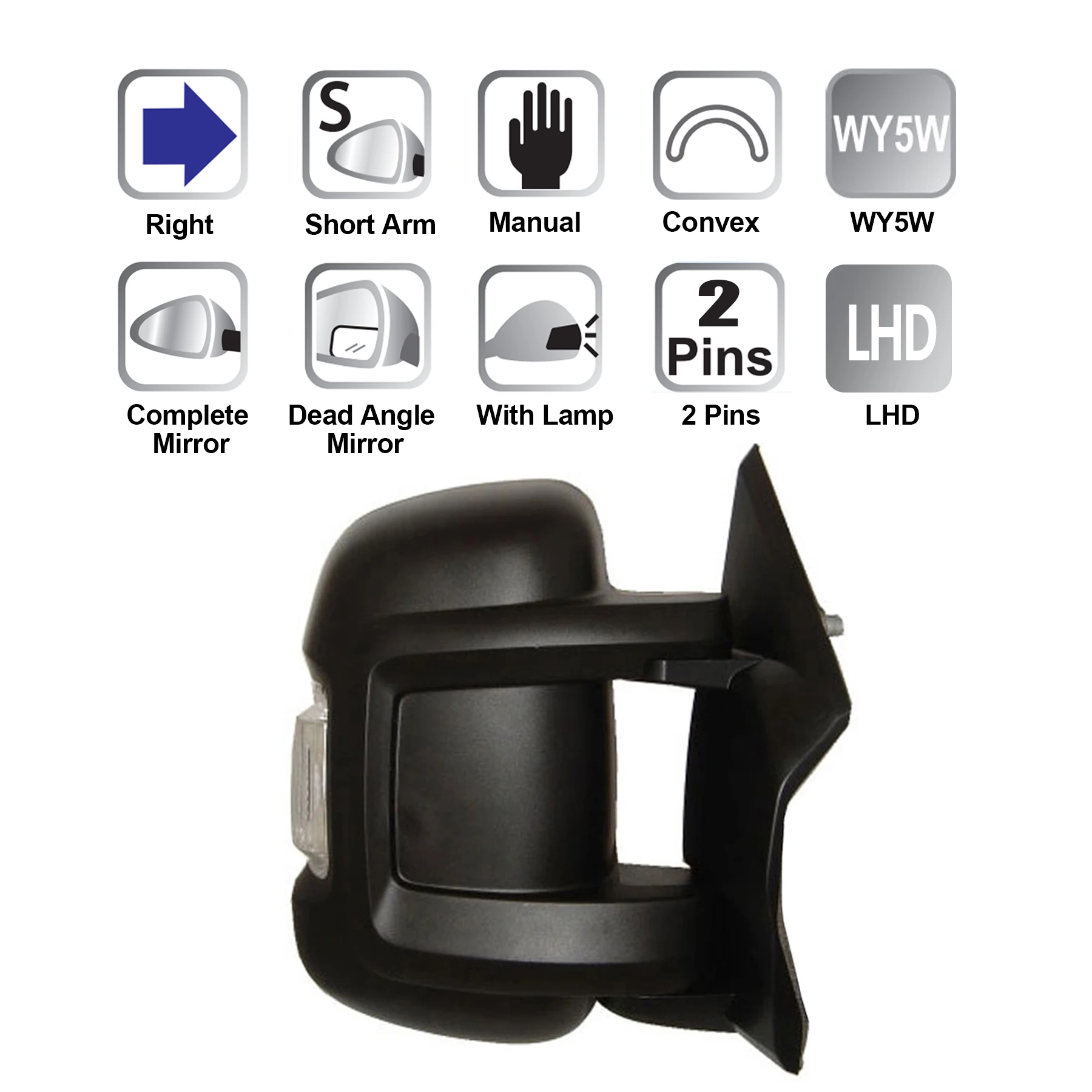 Wholesale Price Manual Folding  Car Side Mirror for Citroen Fiat PEUGEOT 2006-