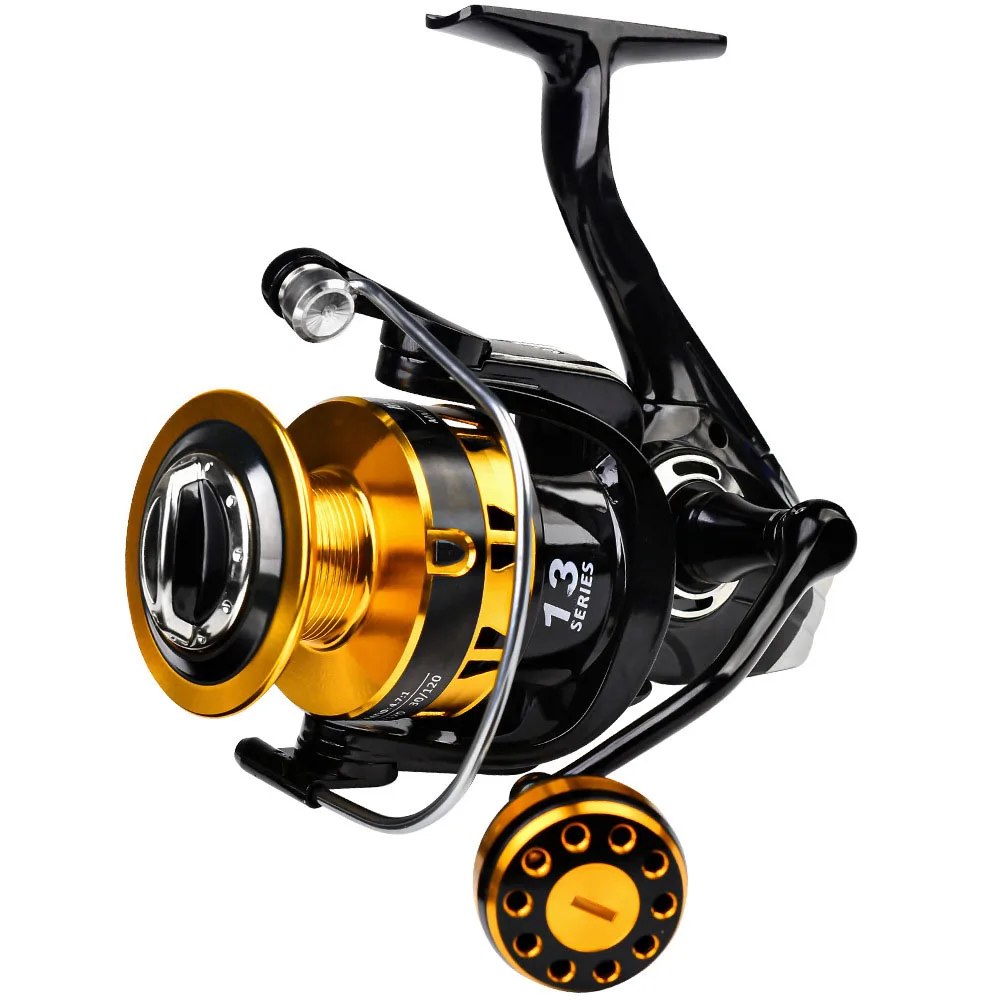 Super Hot sale Golden Black Full Metal Handle 1000-7000 Series Stream Ocean River Surf Raft Spinning Fishing Reel