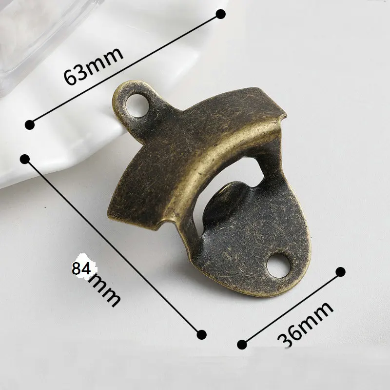 Black Silver Wall Mount Bottle Opener Kit with Screws Vintage Rustic Bar Bottle Opener Wall Mount Beer Cap Opener