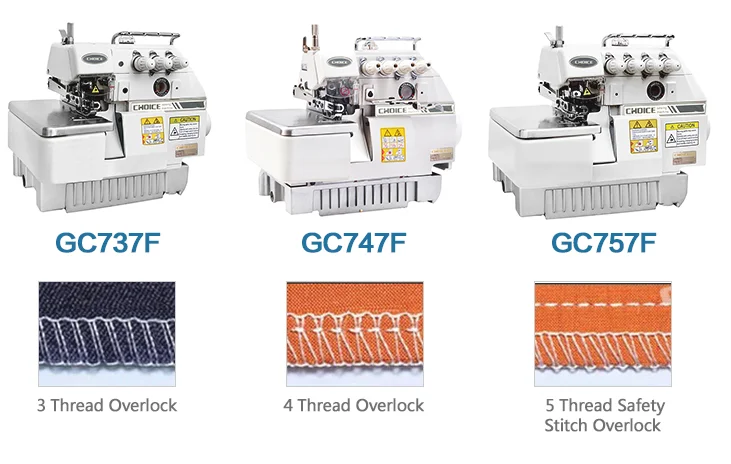 Overlock Sewng Machine 2 Needle 5 Thread Safety Stitch for Heavy Material GC757F