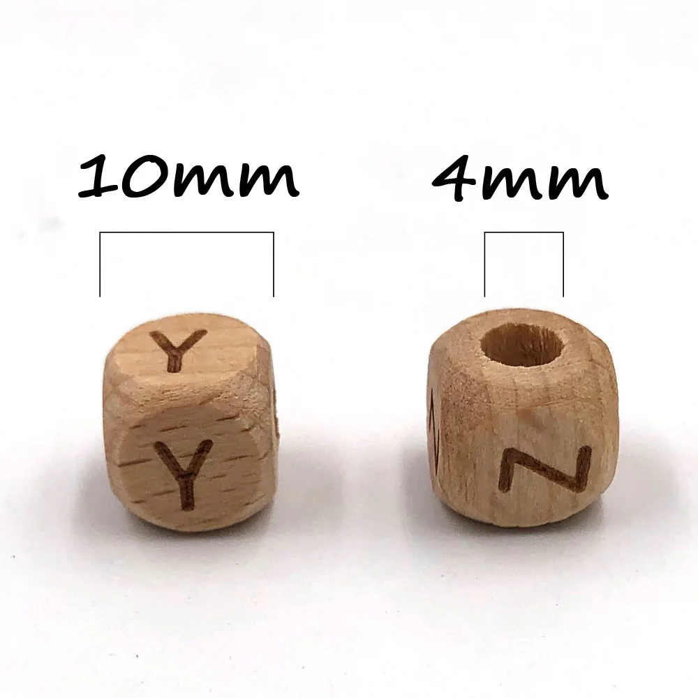 Creative10mm12 мм Буковый английский 26 букв комбайн слова Квадратные бусины лазерная гравировка DIY деревянные аксессуары