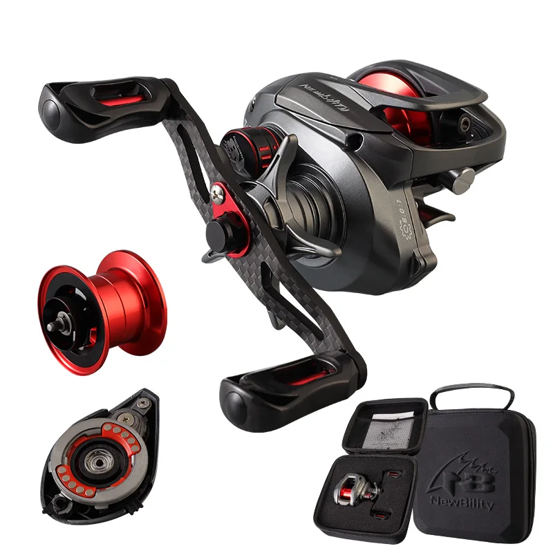 7+1BB 8.0:1 172g Drag 6KG Force Unloading Alarm Carbon Fiber Casting Reels Saltwater Sea Baitcasting Fishing Reel