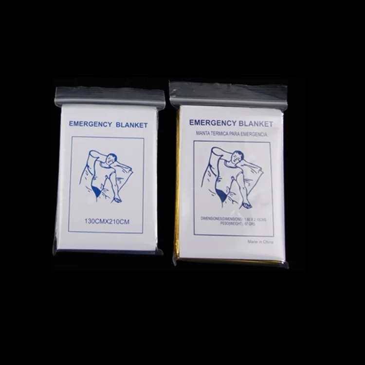 Polyester plastic mylar foil emergency survival rescue blanket