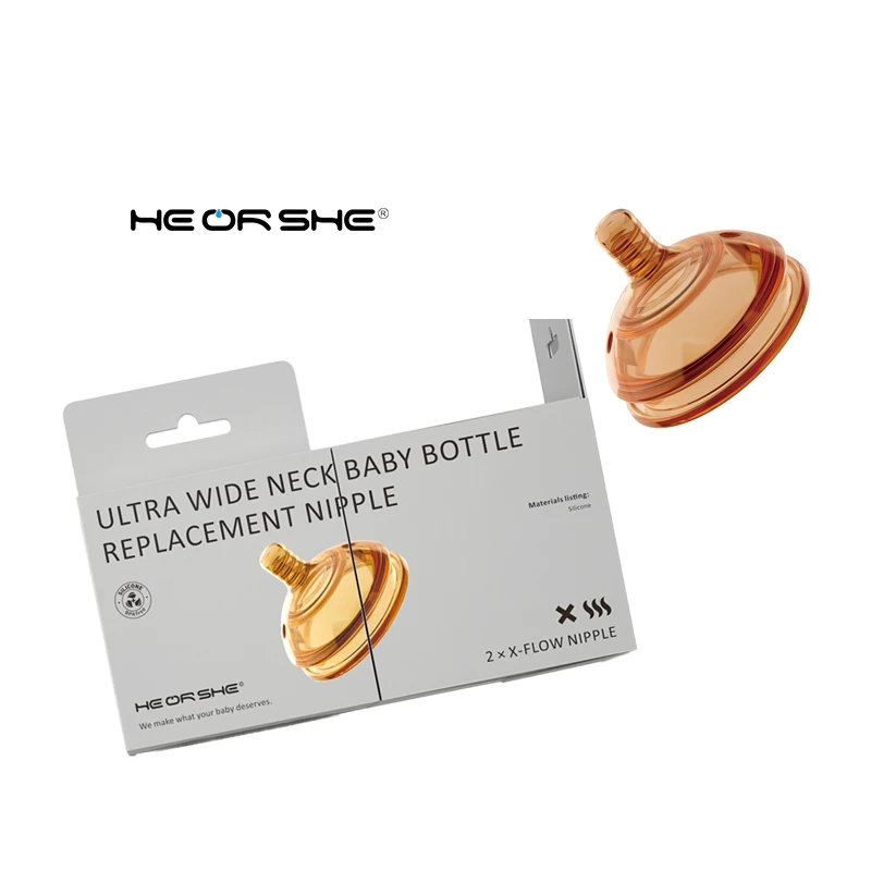 HEORSHE Food grade anti colic wholesale price bpa free hands free newborn baby feeding milk bottle Nipple