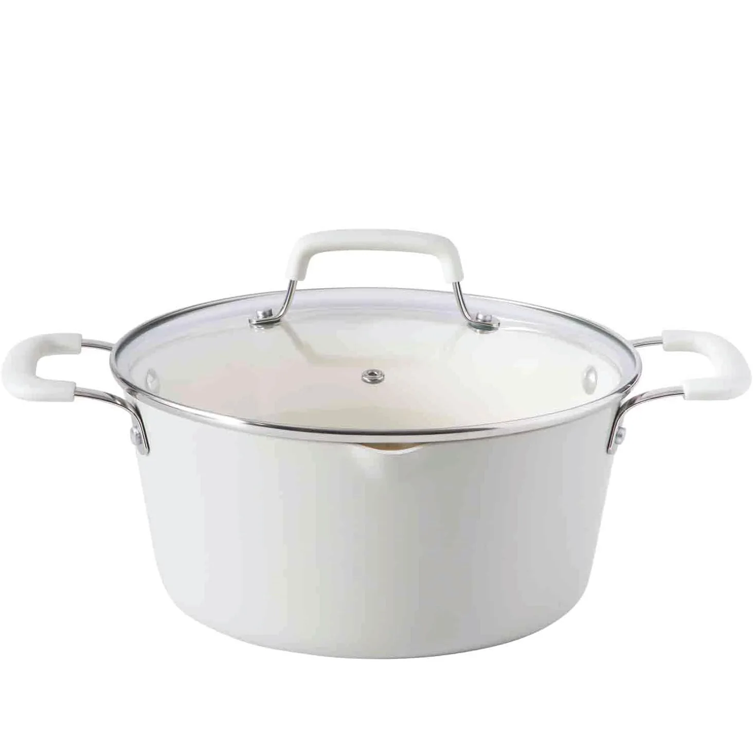OEM Classic Press Aluminium Kitchen CERAMIC NON STICK Coating Casserole Induction Bottom Soup Stock Cooking Pot With Custom Logo