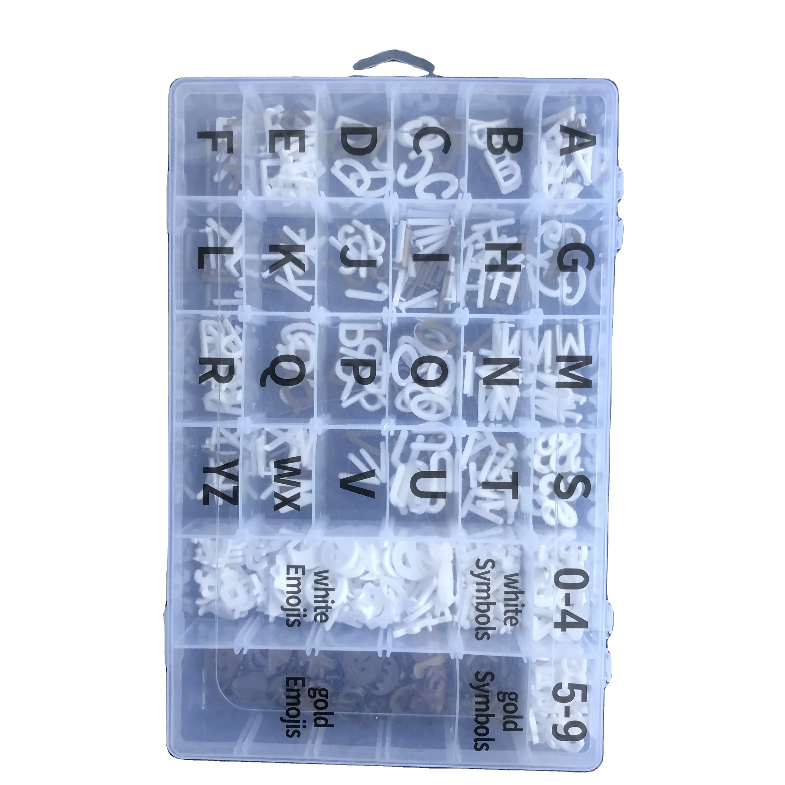 
High Quality Plastic Letters case Letter Organizer Box with 690pcs letters / symbols / numbers For The Felt Letter Board IBEI 