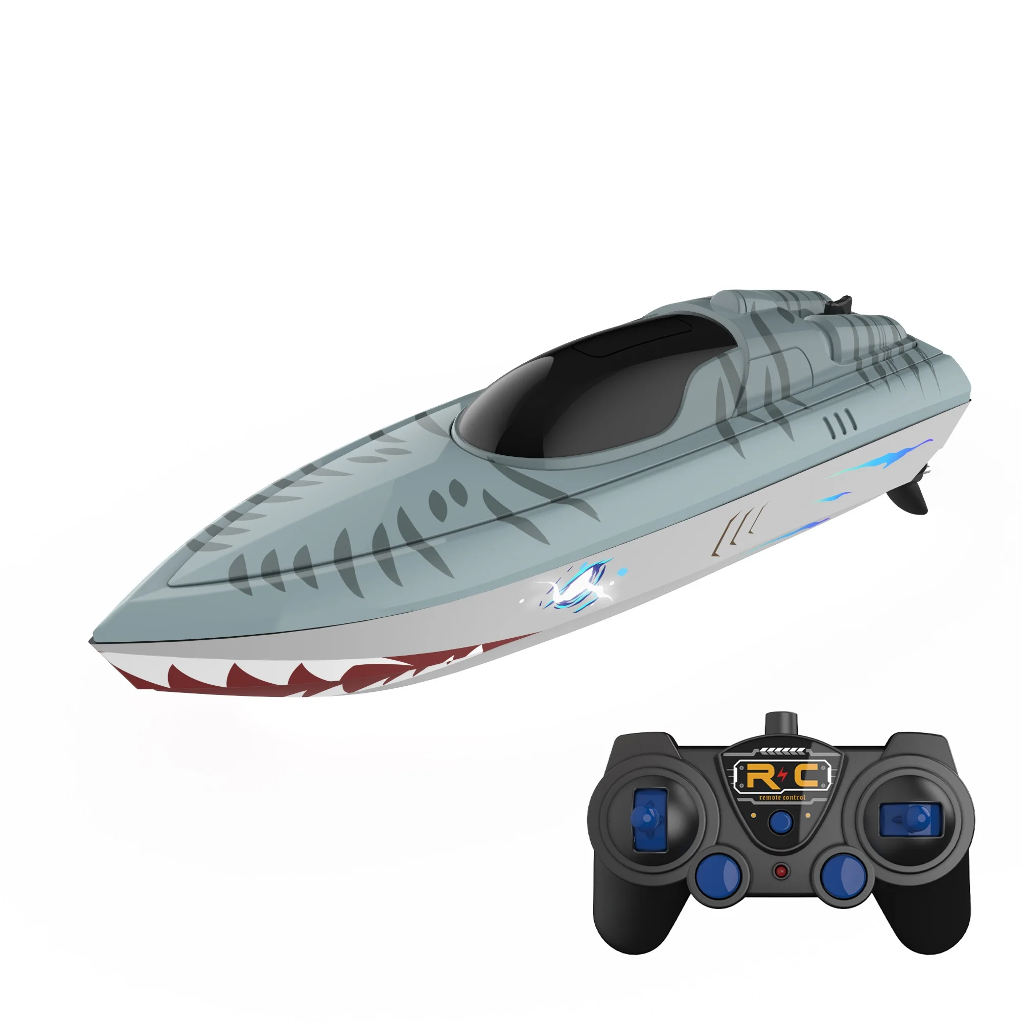 Flytec 2.4G V555 Electric Boat Motor Remote Control Boat Motor Boat Last For 1 Hour Playing Cool Lights 14+ Ages Kids Toys