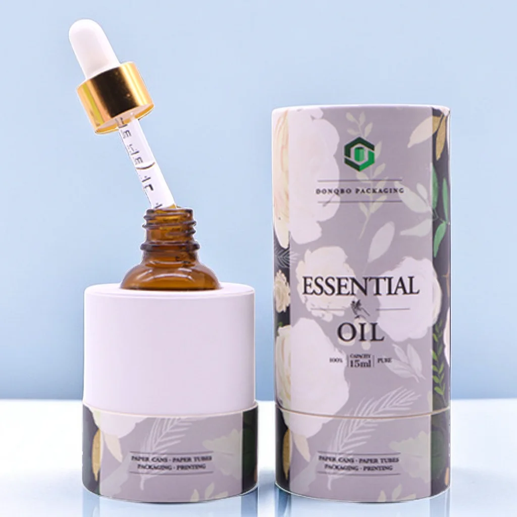 Top Grade Recycled Cardboard Paper Tube Cbd Oil Packaging Round With Custom Color Size For 10 Ml Oils  Dropper Bottle