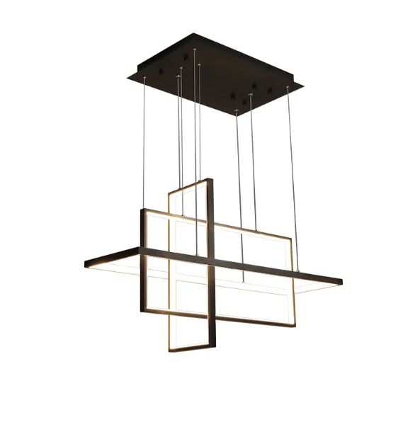 Black Modern Square Cube LED Light Pendant Lamp Chandelier for dining room kitchen decor