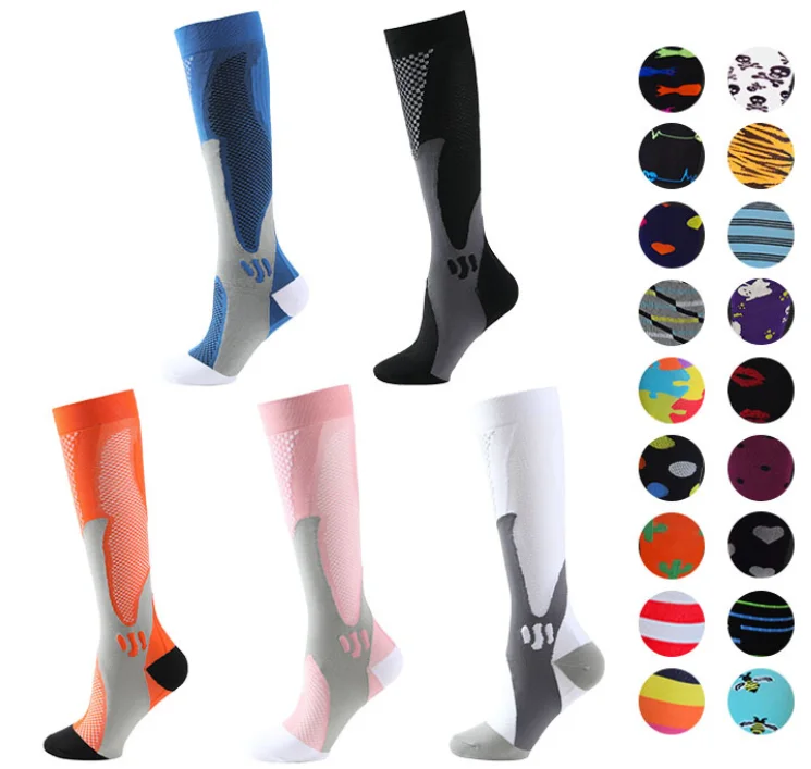 Custom Logo Unisex Basketball Soccer Sports Running Knee Cycling Nurse Gift Private Label Compression Women Athletic Socks