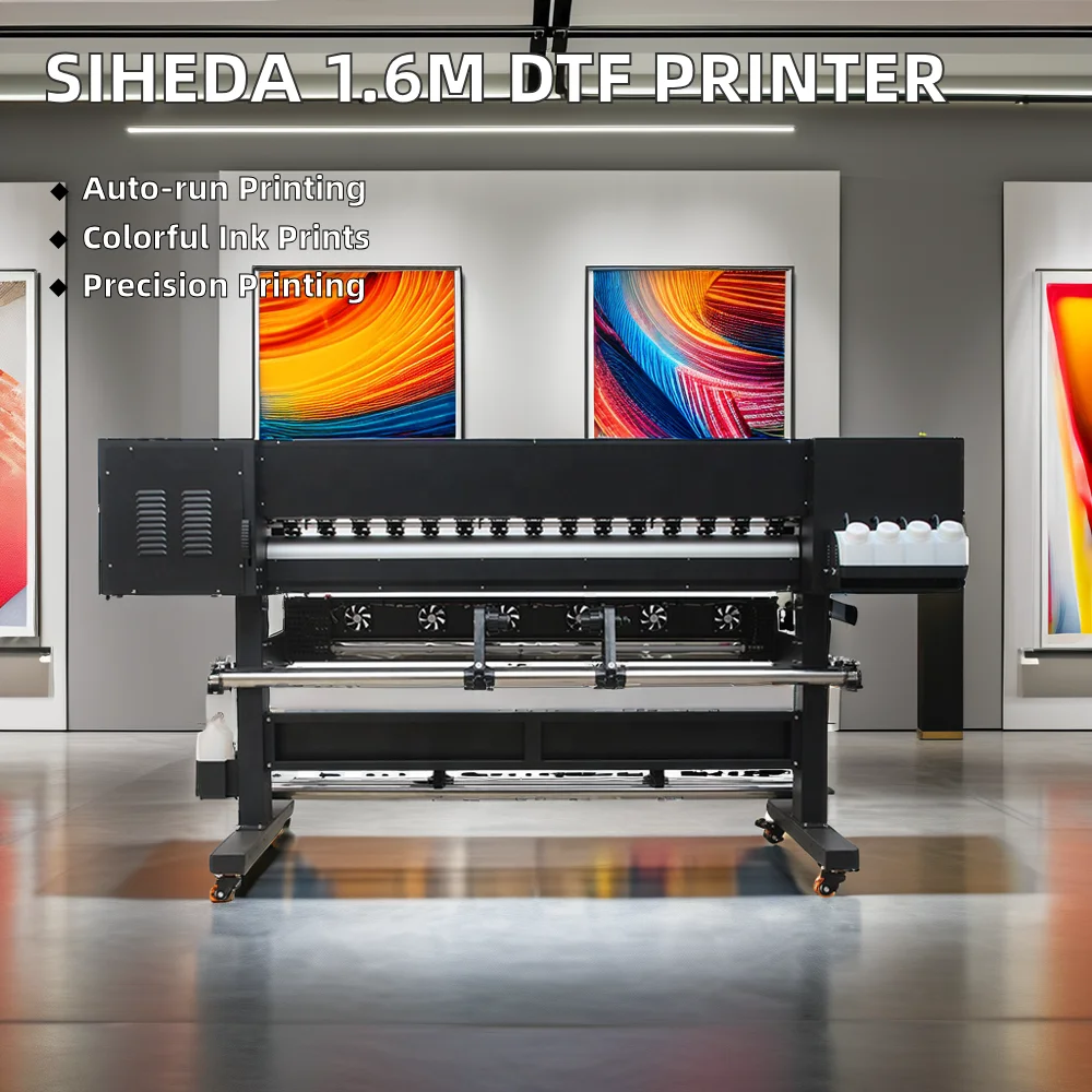 Siheda 1.6M Tarpaulin Printer Digital Sticker Printing Machine with Sublimation Eco Solvent Ink scontinuous ink printer