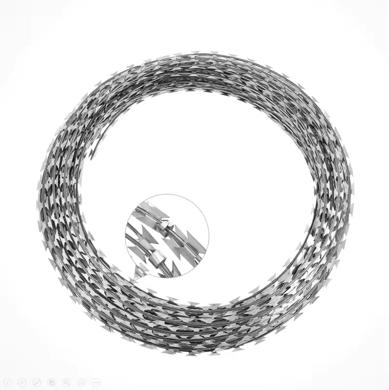 Factory Price High Quality  Egypt Hot-Dipped Galvanized Concertina Razor Wire BTO-22 For Garden Prison