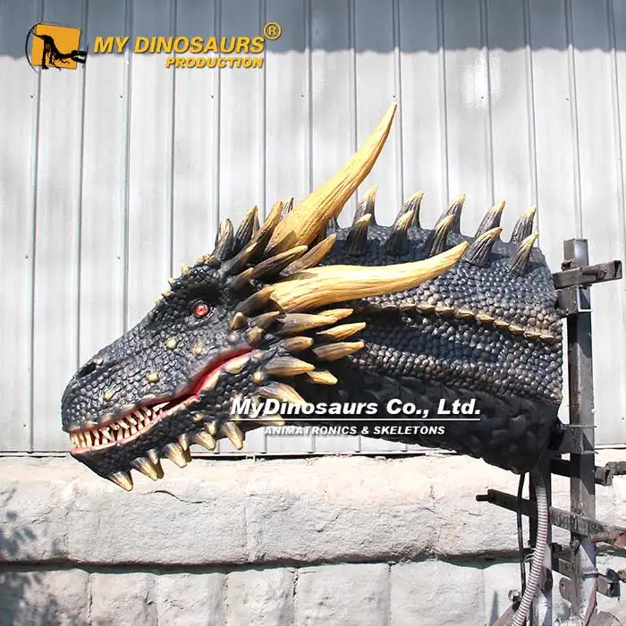 MY DINO AN-032 3d Dragon Sculpture Resin Animatronic dragon Head