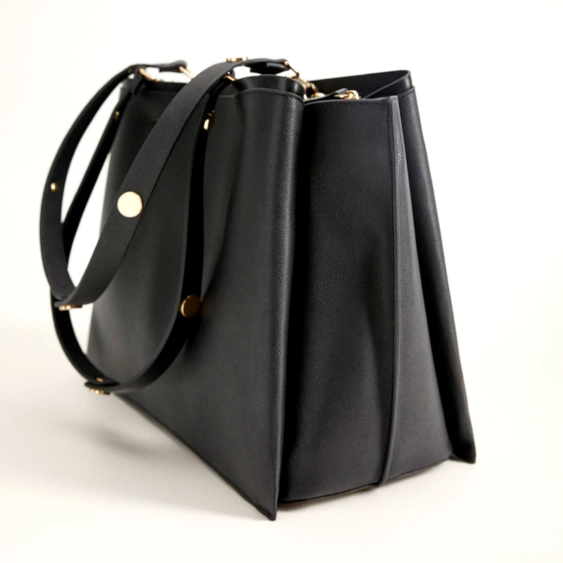 Alibaba wholesale pu leather bag classy designers customized large capacity business style tote bag