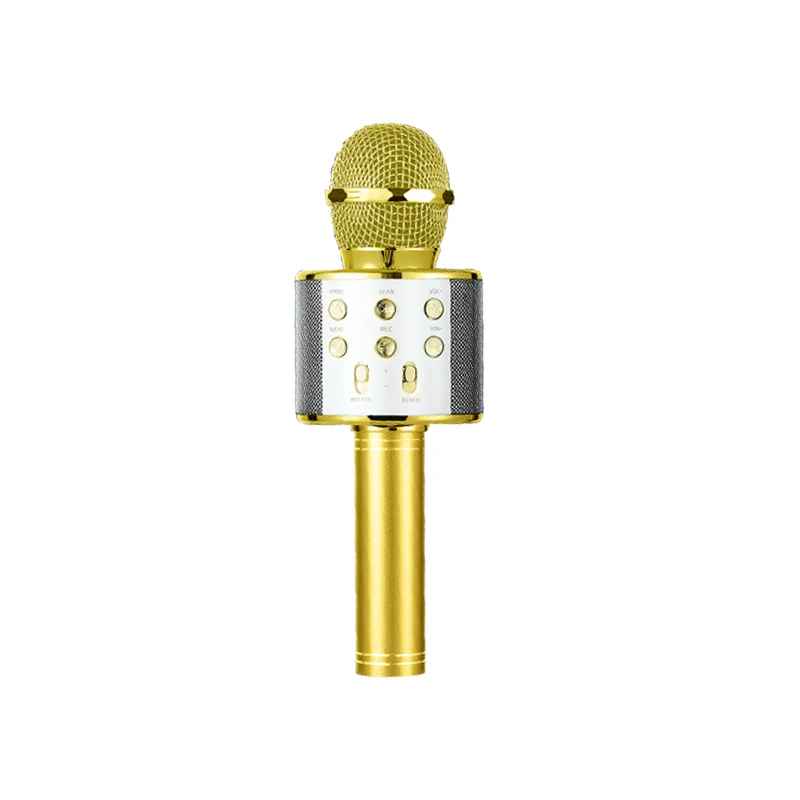 Hot Sale WS858 Support Mobile phone karaoke Wireless home microphone  karaoke With Disco Light Usb Wireless Microphone Studio