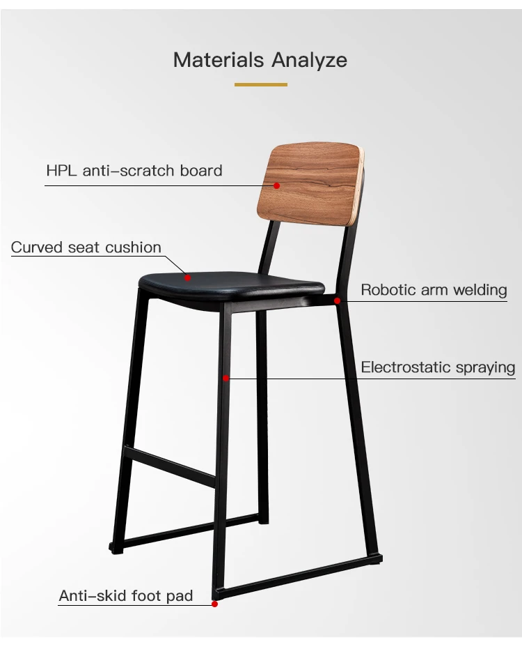 New Furniture General High Bar Chair Cafe Furniture Wooden Like Kitchen Stools Bar Chairs Kitchen Luxury Hotel