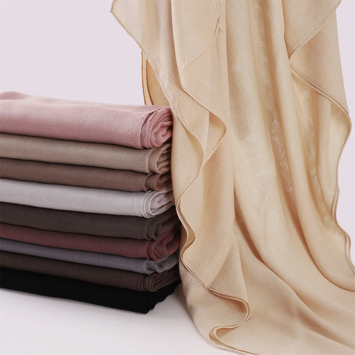 2024 New Arrival 30 Colors Plain Rayon Cotton Modal Shawl Hijab 100% Viscoe Scarf 180*70cm  Muslim Women Headscarf