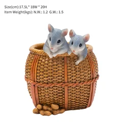 handmade crafts chinese style mouse statues office accessories pencil holder