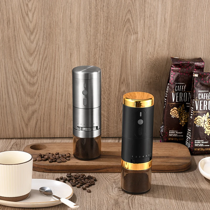Coffee grinder electric coffee maker,1600mAh portable coffee mill with stainless steel burr