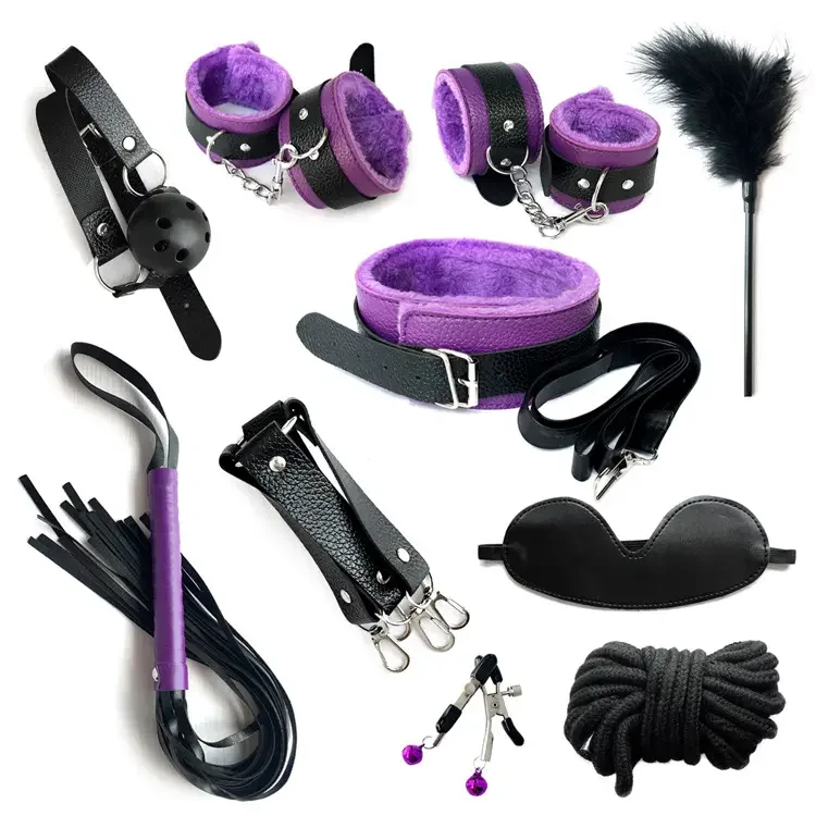 Bondage for Sex 10Pcs BDSM Leather Bondage Sets Restraint Kits for Women and Couples