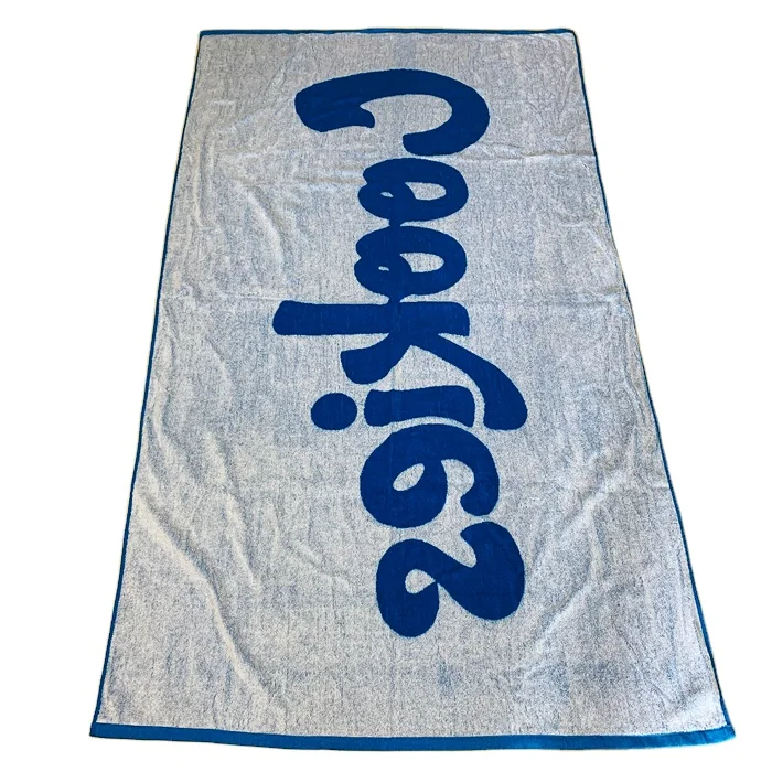 Best manufacturer superior 100%cotton jacquard large terry beach towel luxury hotel bath towels with dyed weaved logo for pool