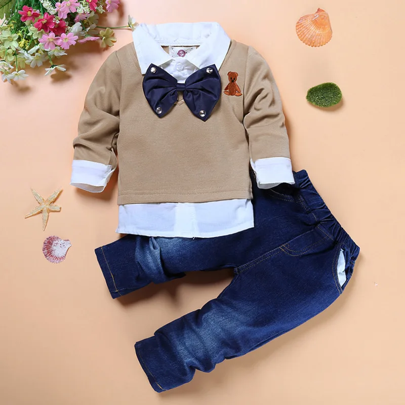 Export European 2pcs Set Fall Children Clothes Baby Boys 2T - 7T