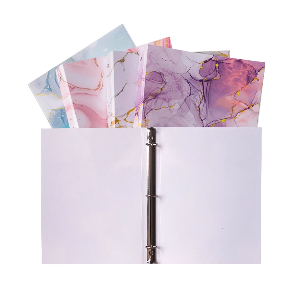 Eco-friendly&PVE Free PP Plastic 3-O A4 Size Ring Binder Document File Folder With Metal Clips for 3 hole paper