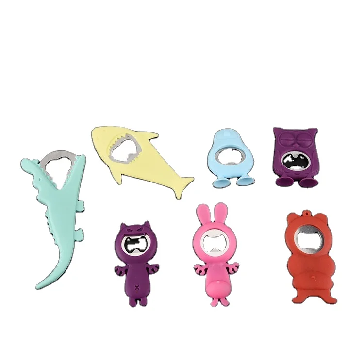 
Creative cartoon DIY custom silicone stainless steel bottle opener kitchen gadgets bar tools 