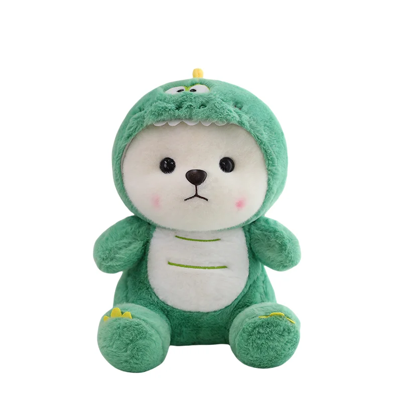 factory direct price 28cm 40cm 50cm 65cm lina bear Transforming green Dinosaur cute plush toy
