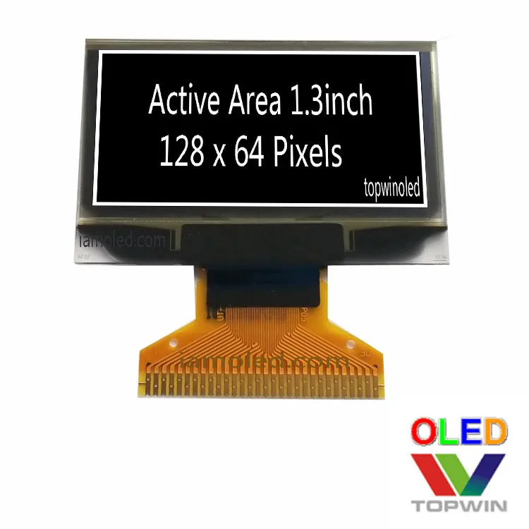 Newest Design 1.3 Inch 128x64 Pixels 30 Pin Blue I2C Interface OLED Display with IIC SPI Parallel Interface Connector Type