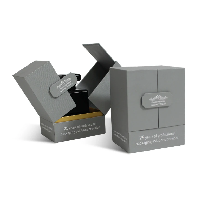 Oem Custom Logo Packaging For Luxury Oil Cosmetics Custom Black Cosmetic Gift Magnetic Boxes Packaging Box For Perfume Packaging