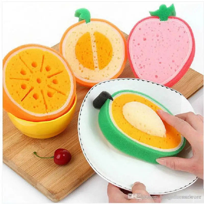 Cleaner Washing Dish Bowl Tools Soft Sponge Cute Fruit Shape Sponge For heavy duty kitchen