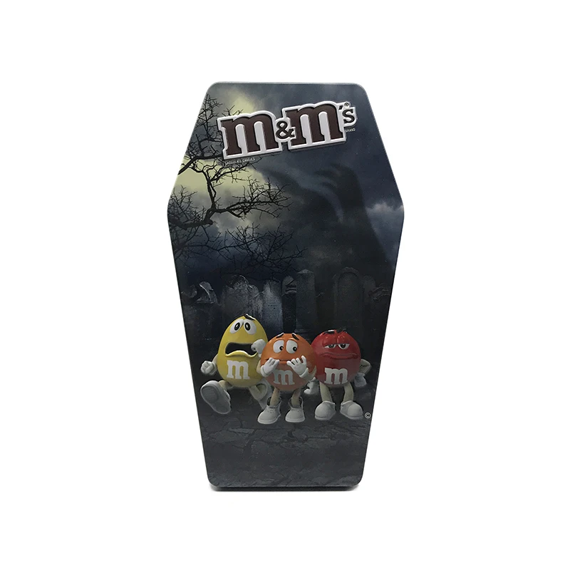Custom Design Coffin Shaped Chocolate Candy Gift Electronic Products Metal Tin Box At Wholesale Price Halloween Gift Metal Tins