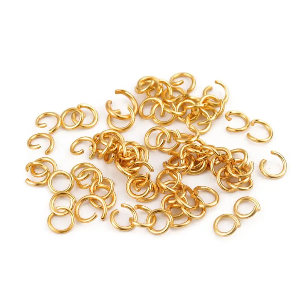 
Hot Selling 200pcs/Bag Gold/Silver Color Stainless Steel Split Single Ring Beaded Material DIY Jewelry Accessories 