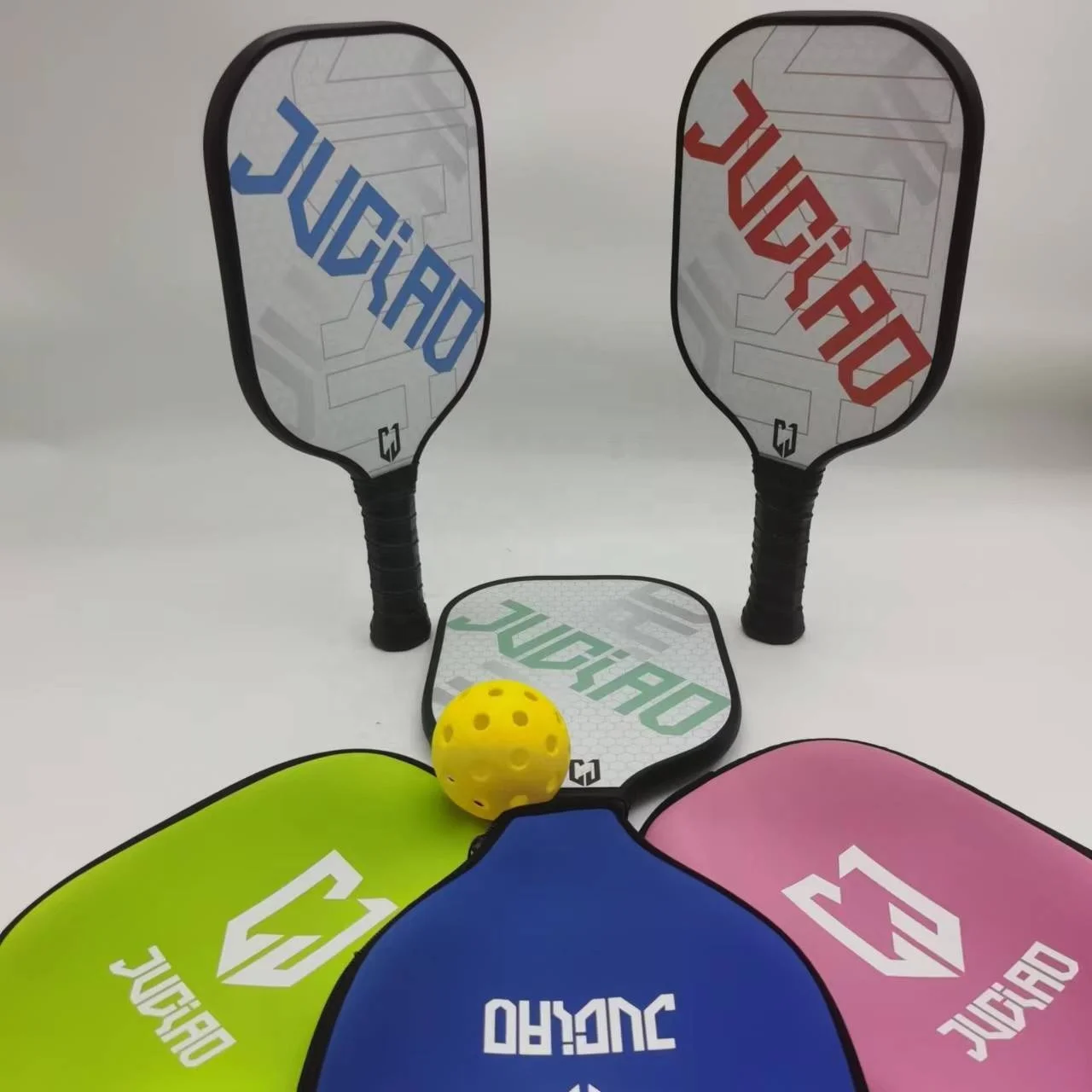 JUCIAO Professional Carbon Fiber  Pickleball Racket and Hot Sale High Quality Graphite Pickleball Paddle with paddle cover